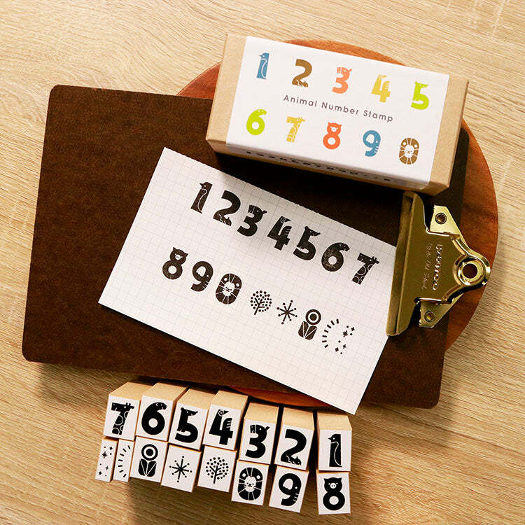 動物數字印章（15顆）｜ 日本SANBY