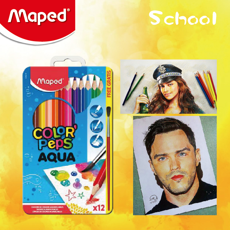 Maped 12色水溶性木顏色筆(鐵盒裝)