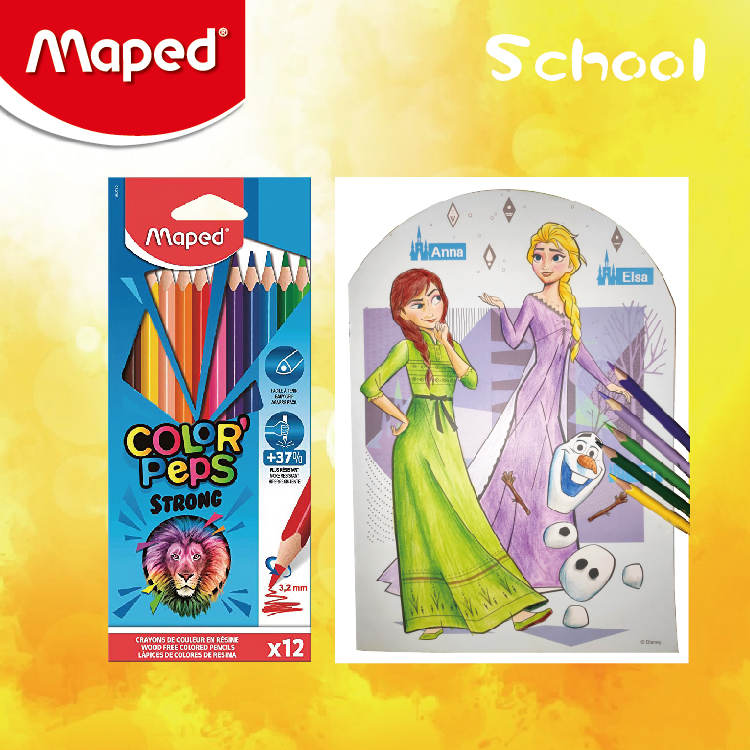 Maped 12色特強硬度木顏色筆 (紙盒裝)