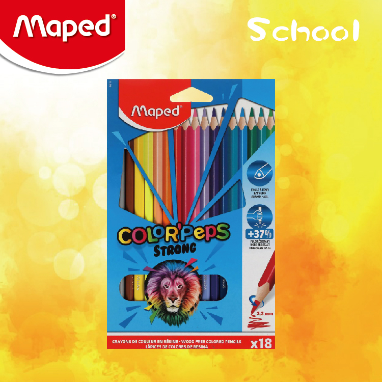Maped 18色特強硬度木顏色筆 (紙盒裝)