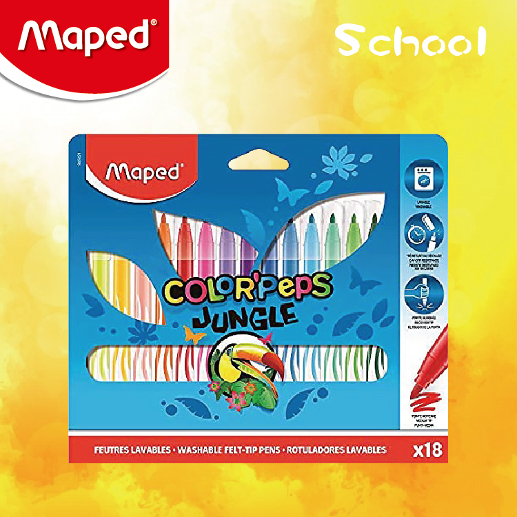 Maped 18色可清洗水彩筆 (紙盒裝)