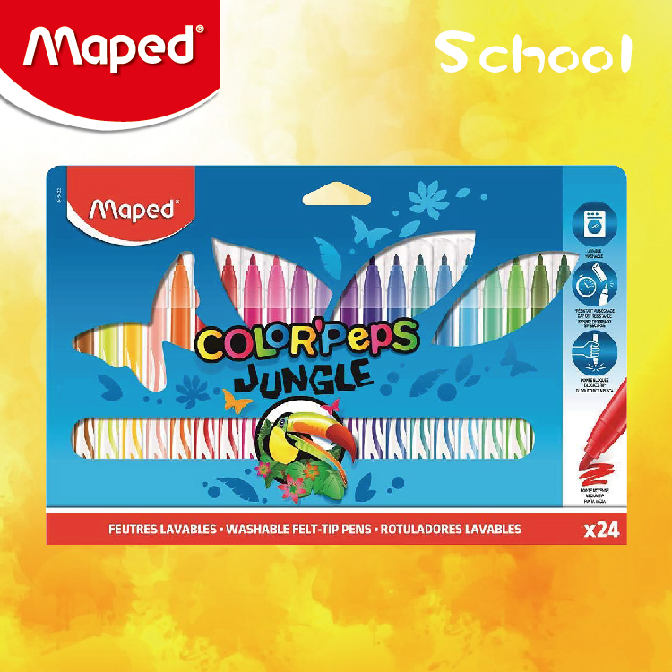 Maped 24色可清洗水彩筆 (紙盒裝)