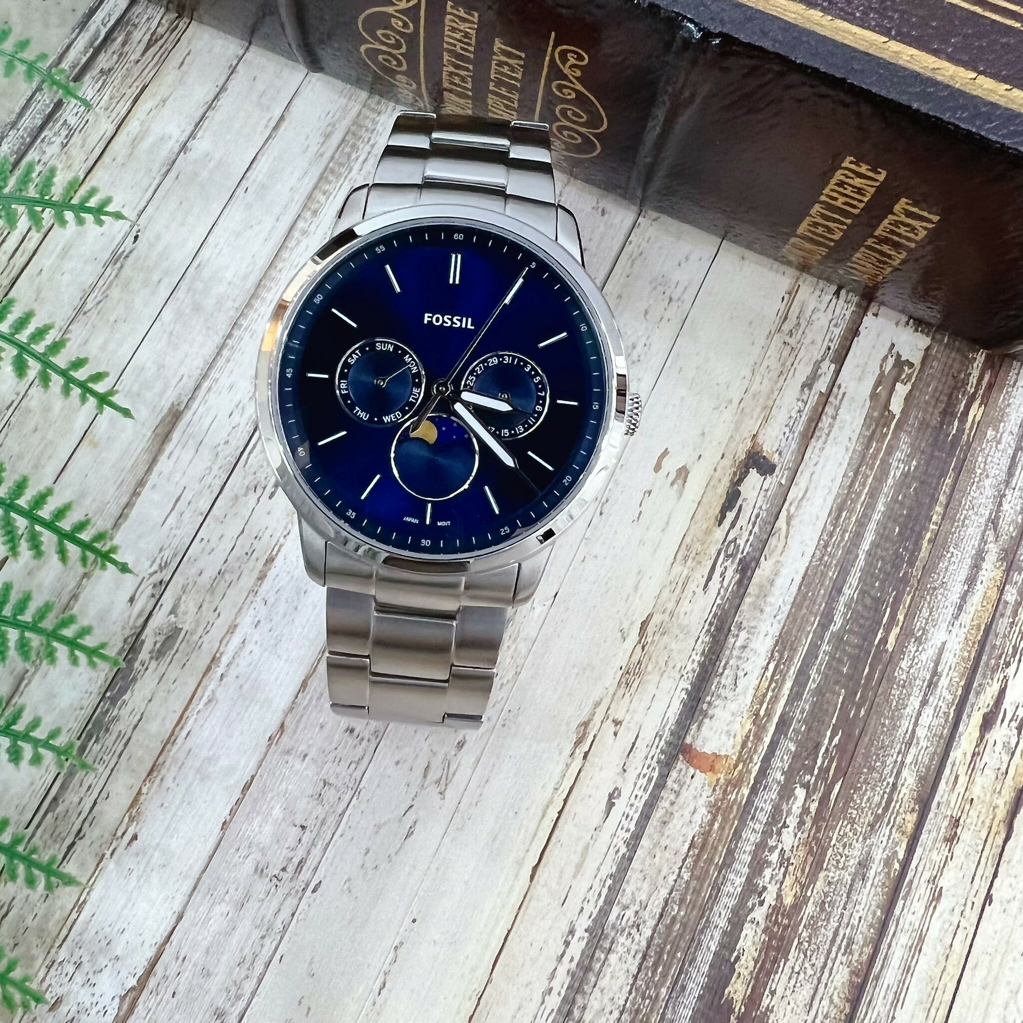 【Fossil】三眼月相紳士男錶 FS5907 42mm 現代鐘錶