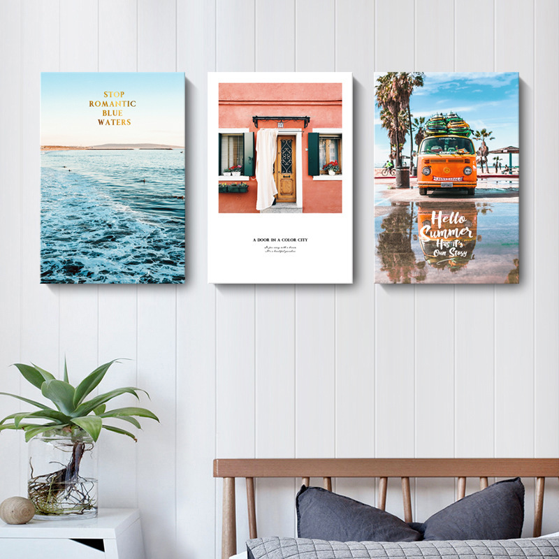 旅行海邊無框掛畫
