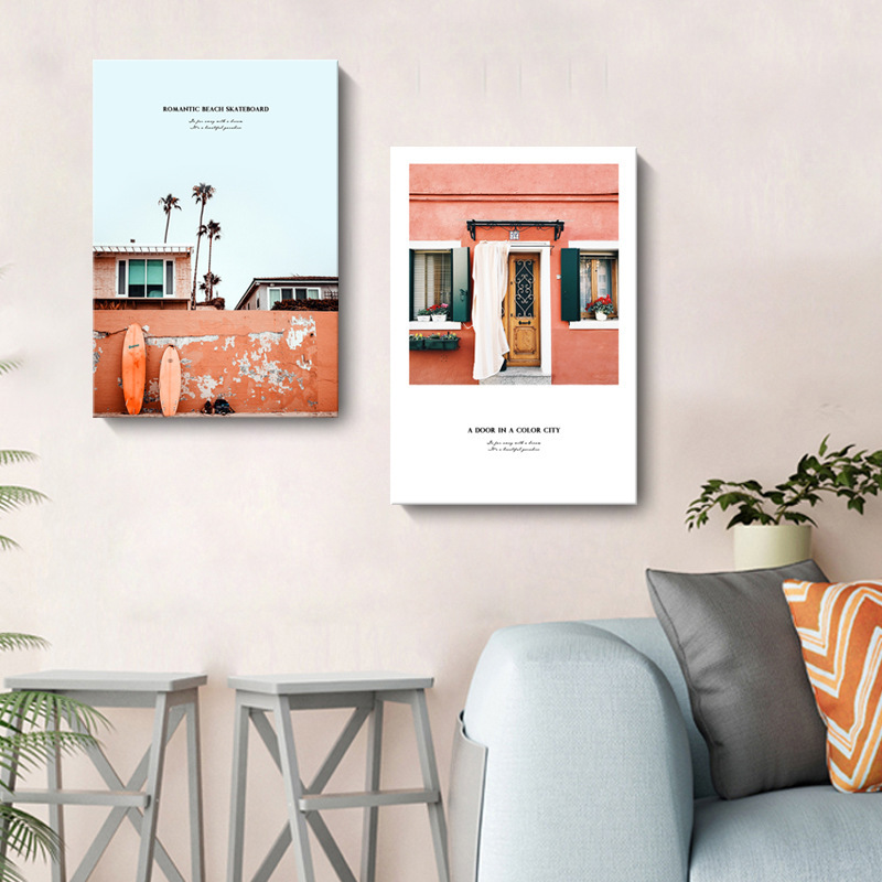 旅行海邊無框掛畫