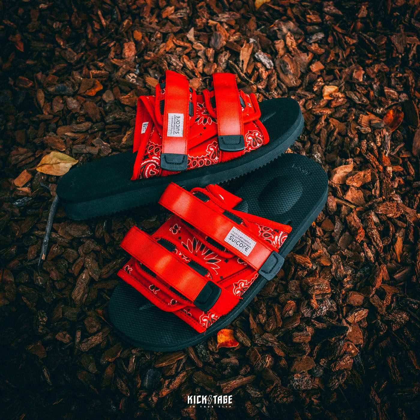 [出清商品售出無退換] SUICOKE MOTO-CAB-PT02 OG-056CPT02 紅色 變形蟲 腰果花 拖鞋 抗菌內裡 魔鬼氈【SK22056CPT2RD】