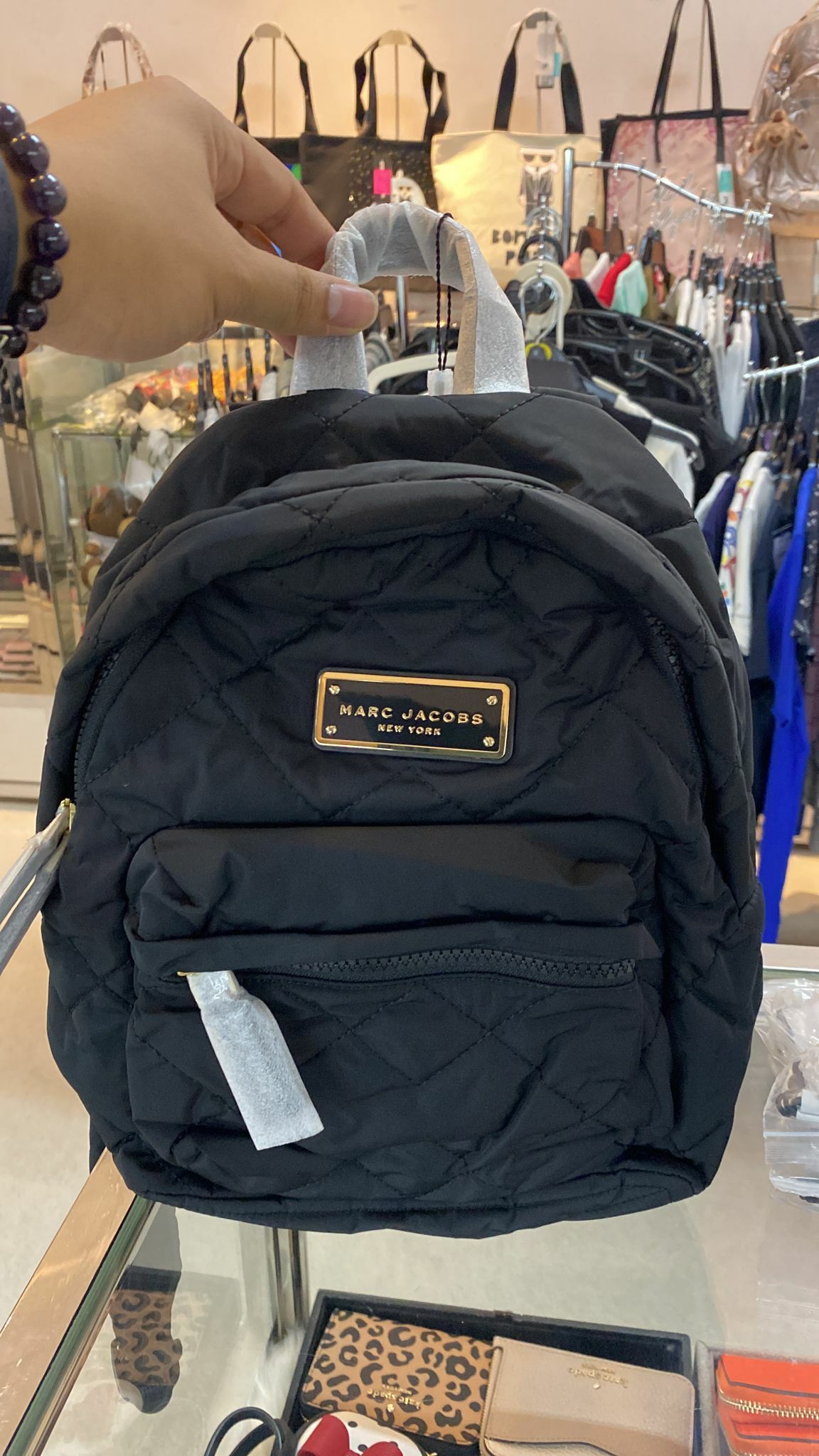 [S] MARC JACOBS M0016679 QUILTED NYLON MINI BACKPACK BAG ,BLACK 191267862422 (SMJ12)