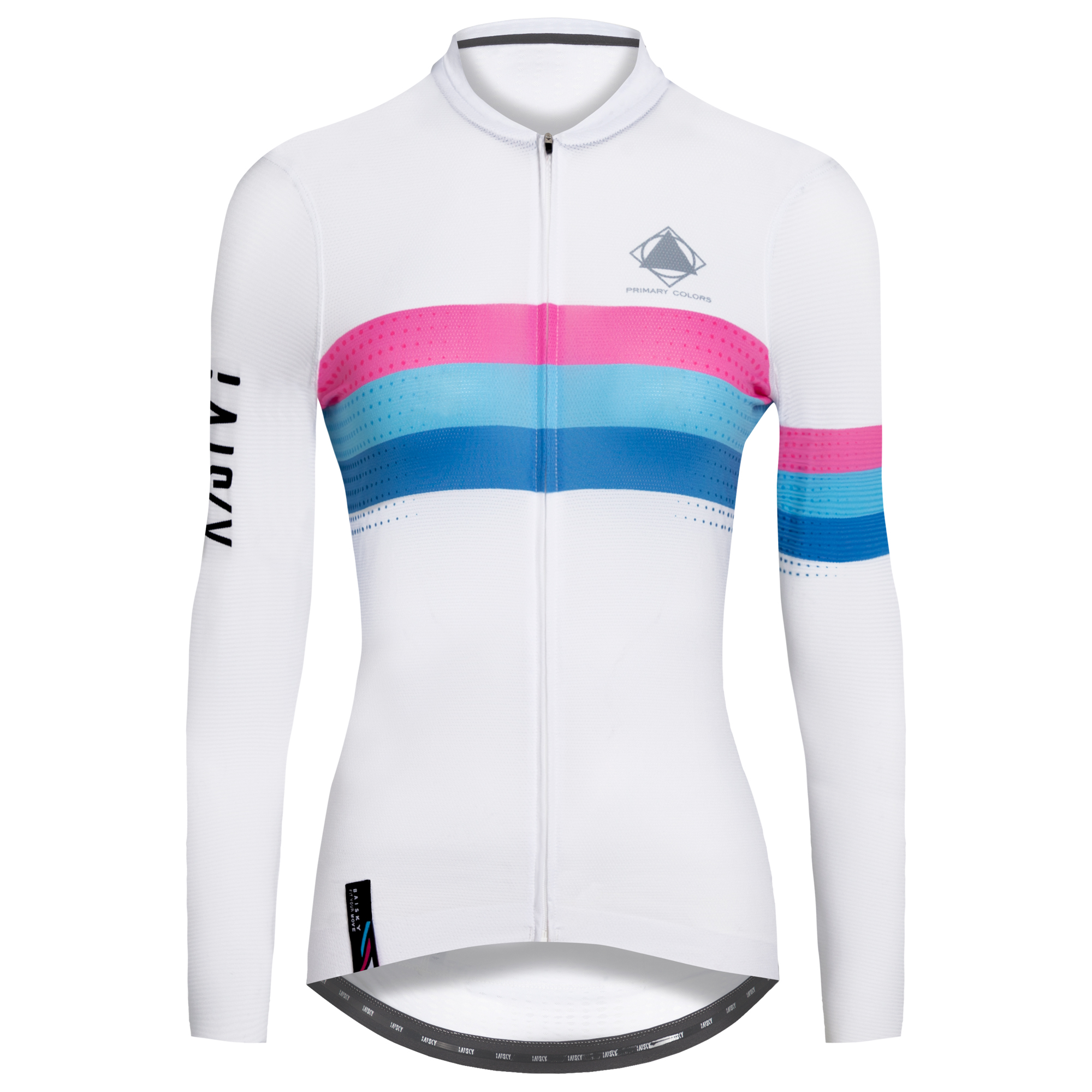 女款空力薄款長車衣 平行線 粉