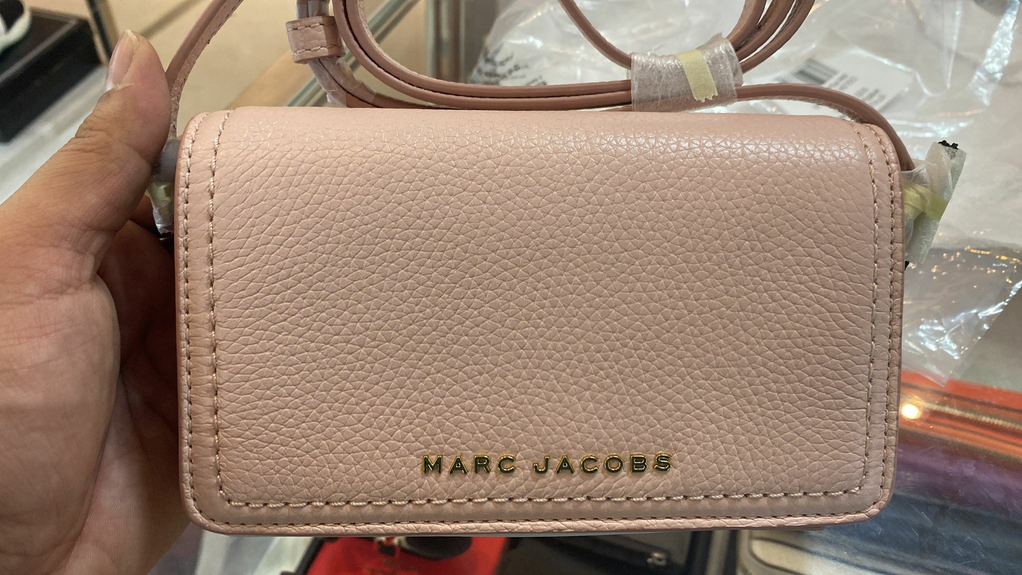 [S] MARC JACOBS H107L01FA21-696 GROOVE LEATHER MINI BAG, PEACH WHIP, 191267977324 (SMJ27)
