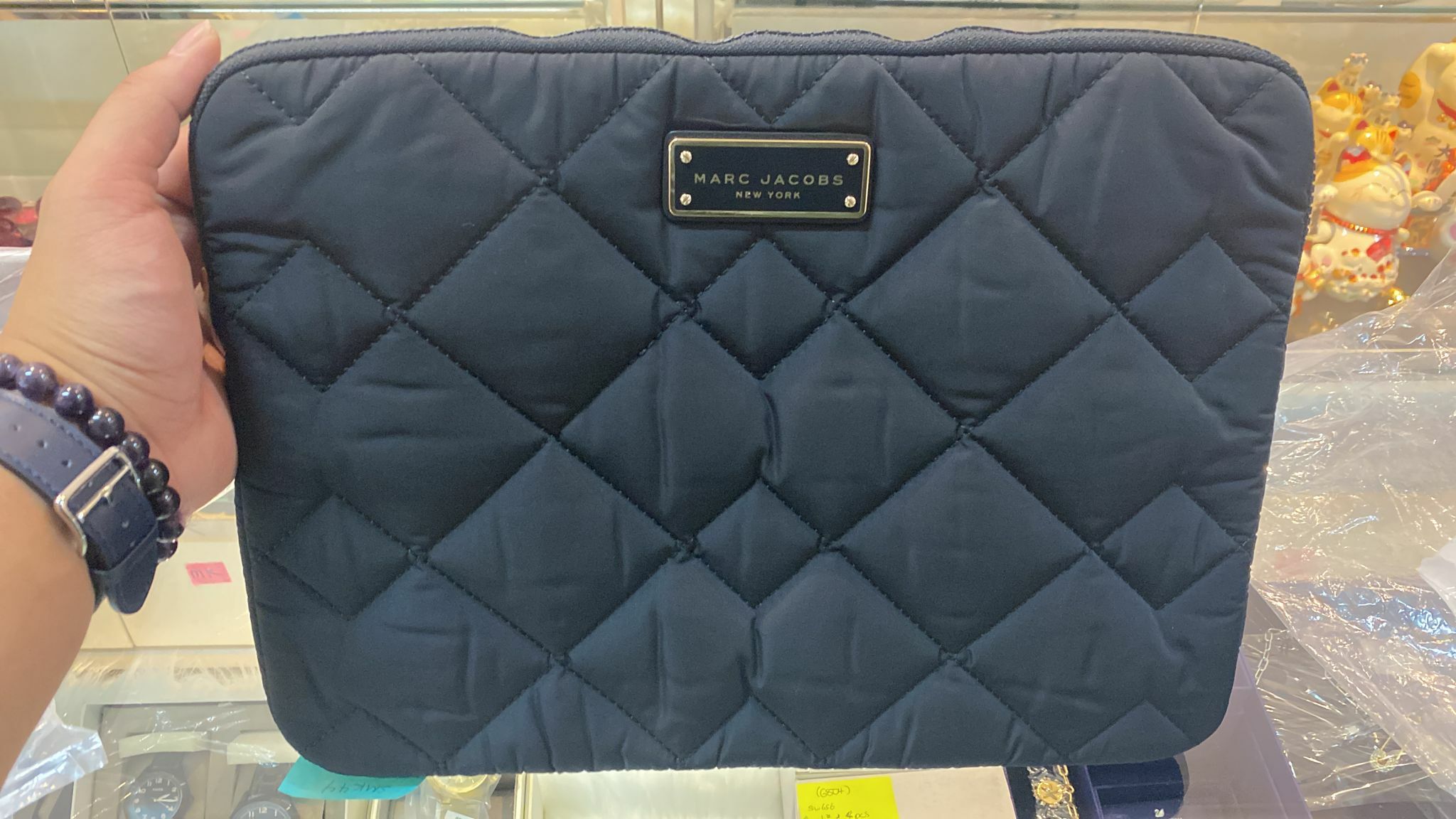 [S] MARC JACOBS S501M06SP21-001 QUILET NYLON BIG LOPTOP BAG, BLACK, 191267908977-BIG (SMJ31)