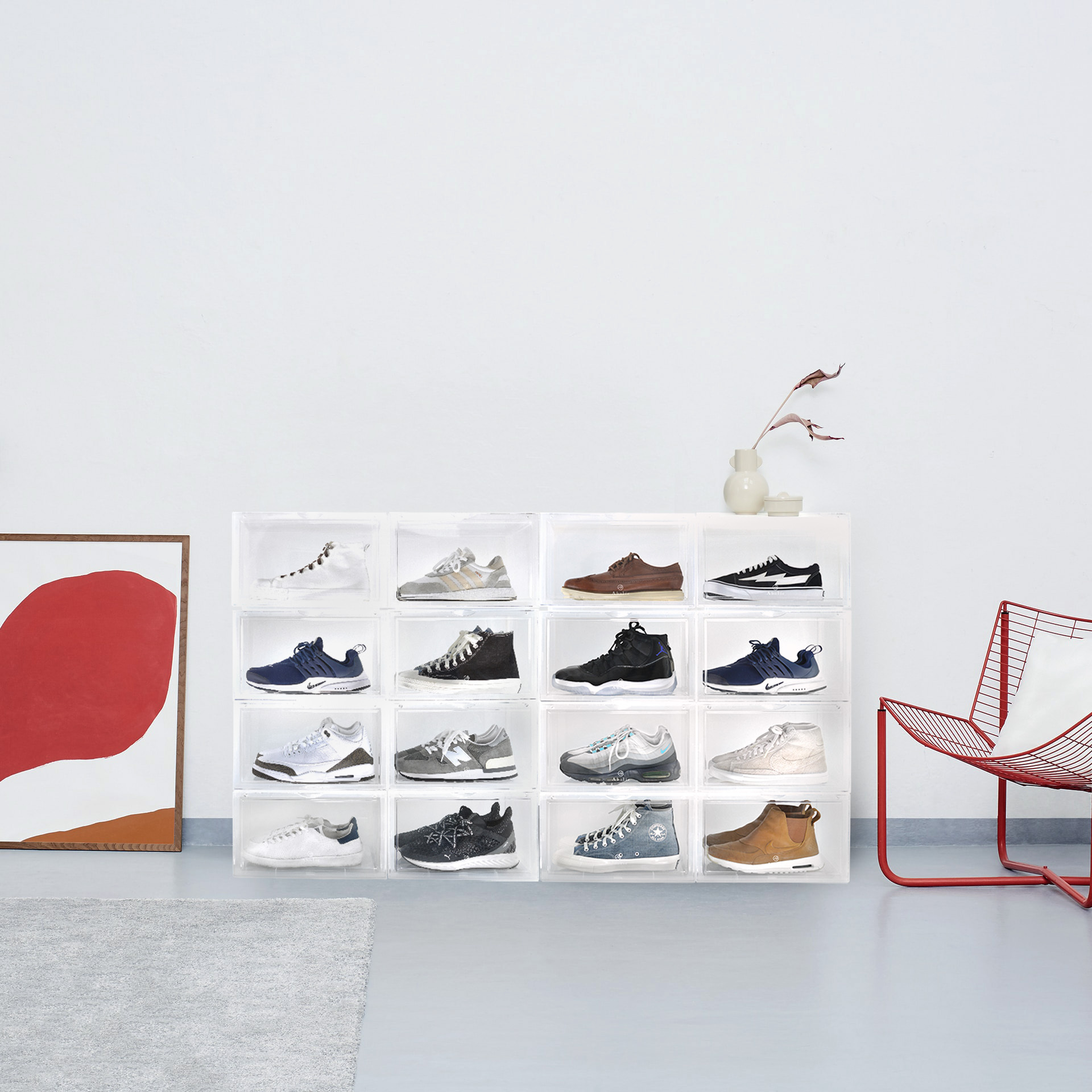 台灣 Aholic｜側開球鞋磁吸收納盒 2入