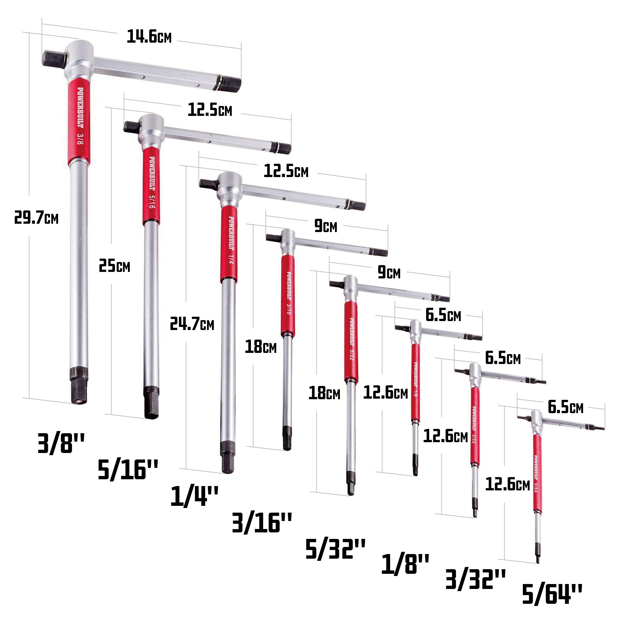 Powerbuilt 三向T型英制板手組