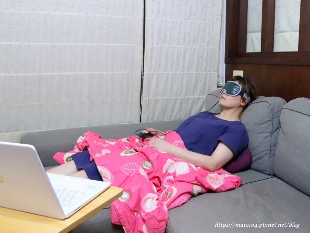 麥的小窩推薦時尚皮革三段溫控震動按摩熱敷眼罩，時尚又實用