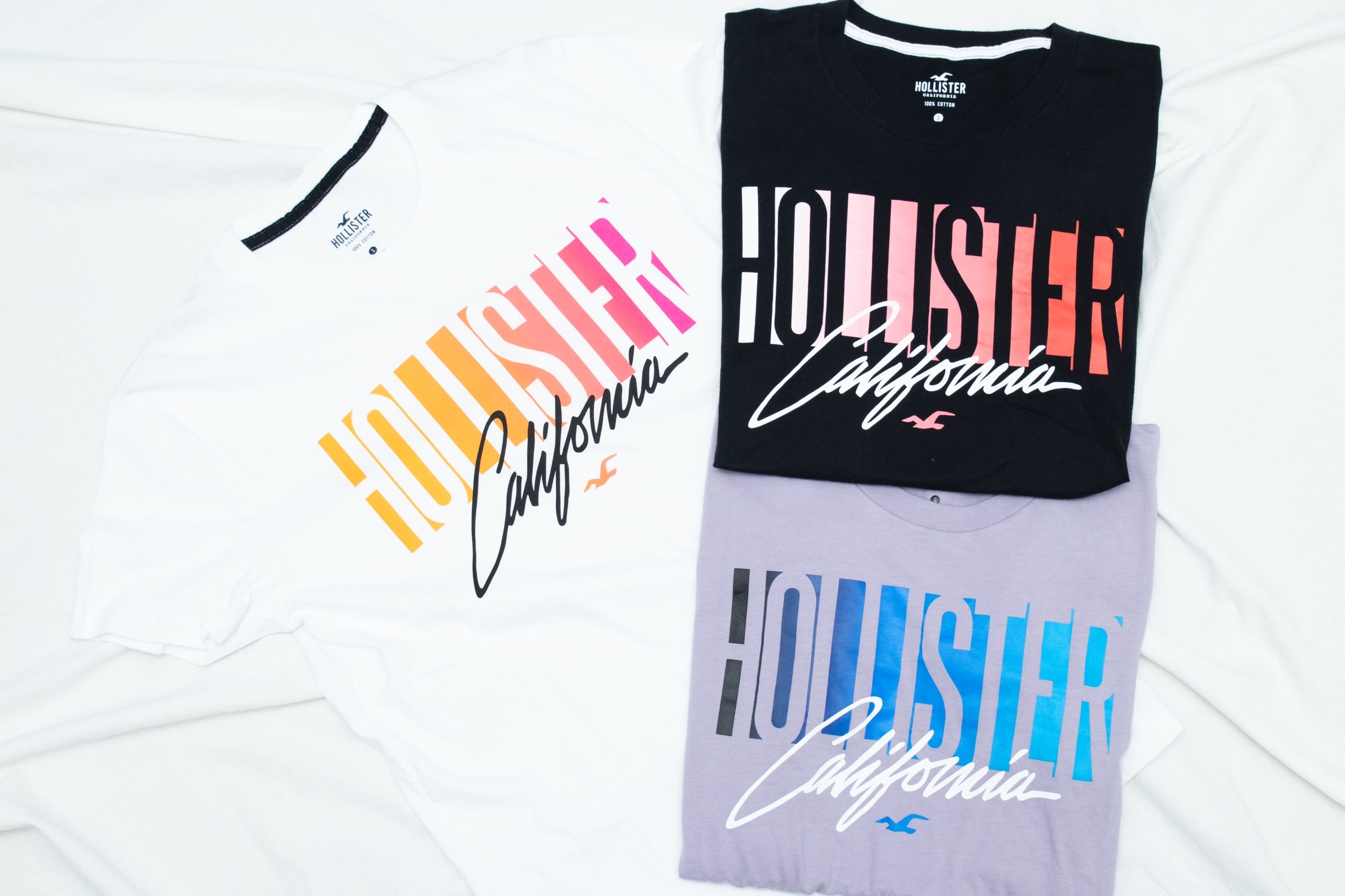 【現貨】 Hollister 漸變印花字TEE-MEN
