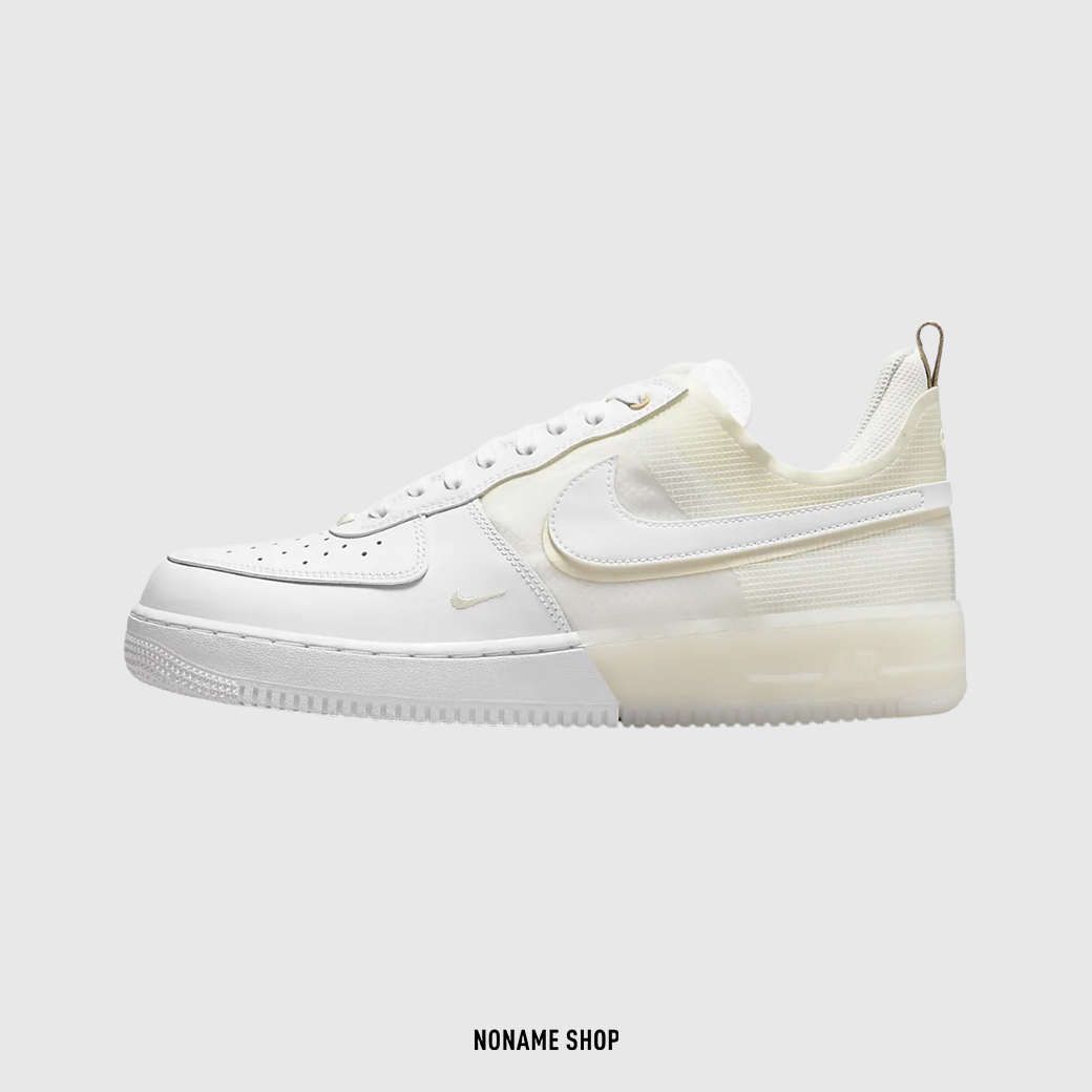 NIKE AIR FORCE 1 REACT 雙勾 解構 拼接 米白(男款)