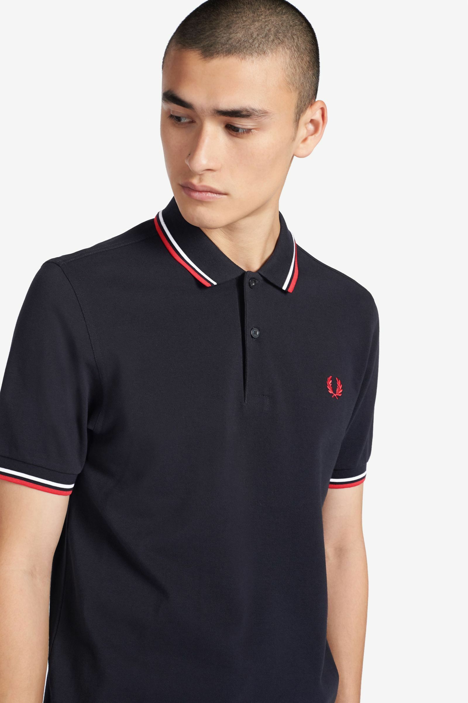 Fred Perry 經典雙滾邊 M3600 Polo 衫 - 海軍藍/白