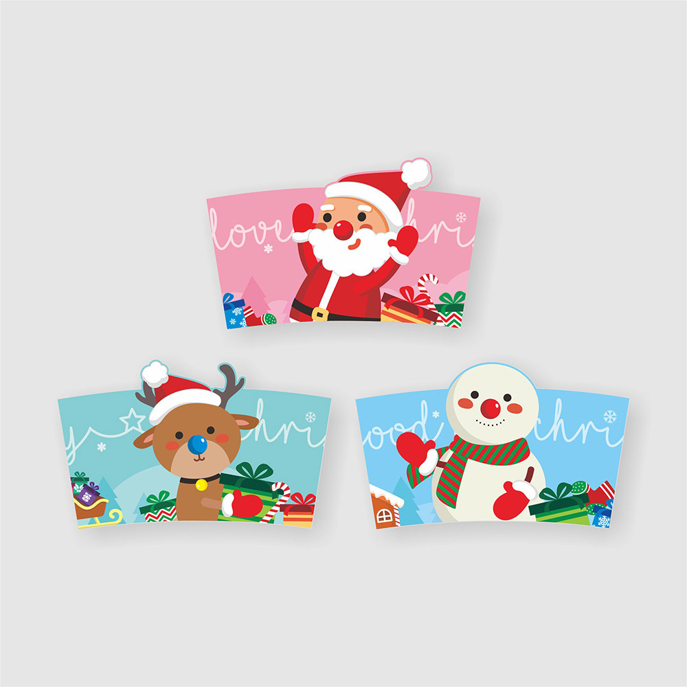 冷熱共用瓦楞杯套 90口徑 耶誕款