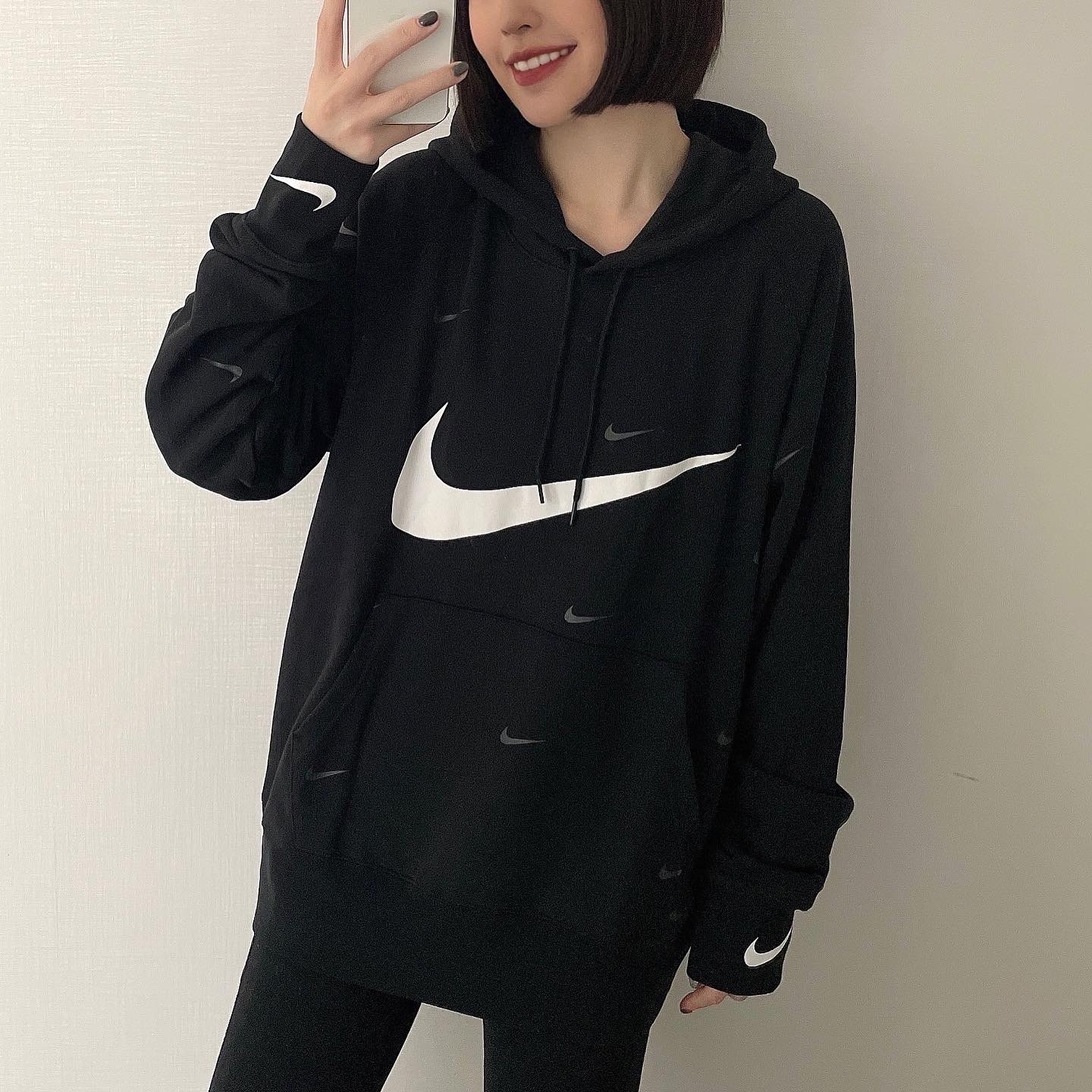 Nike Nsw Swoosh 滿版小勾連帽長袖 Tee