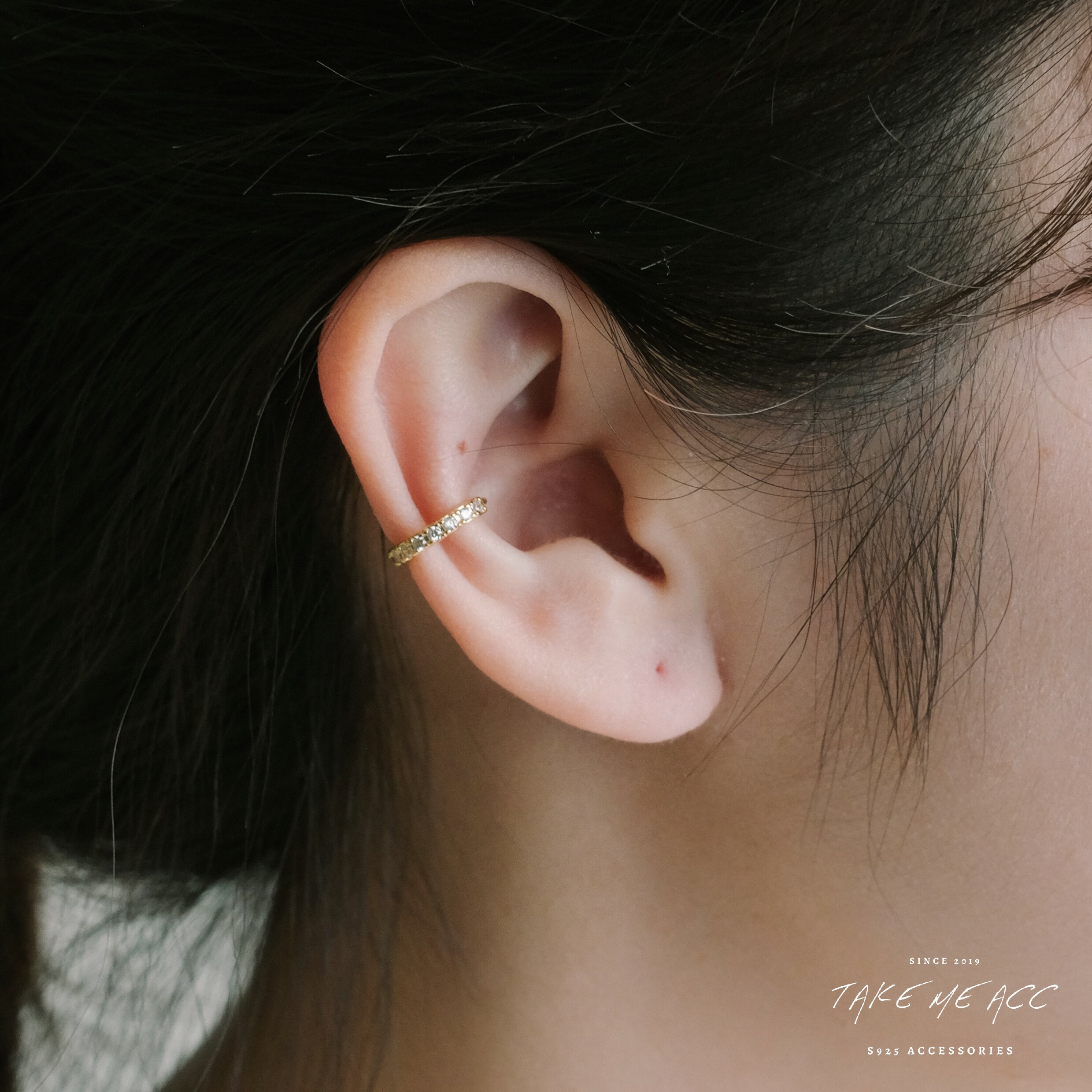 璀璨｜全純銀耳骨夾 (單支售)