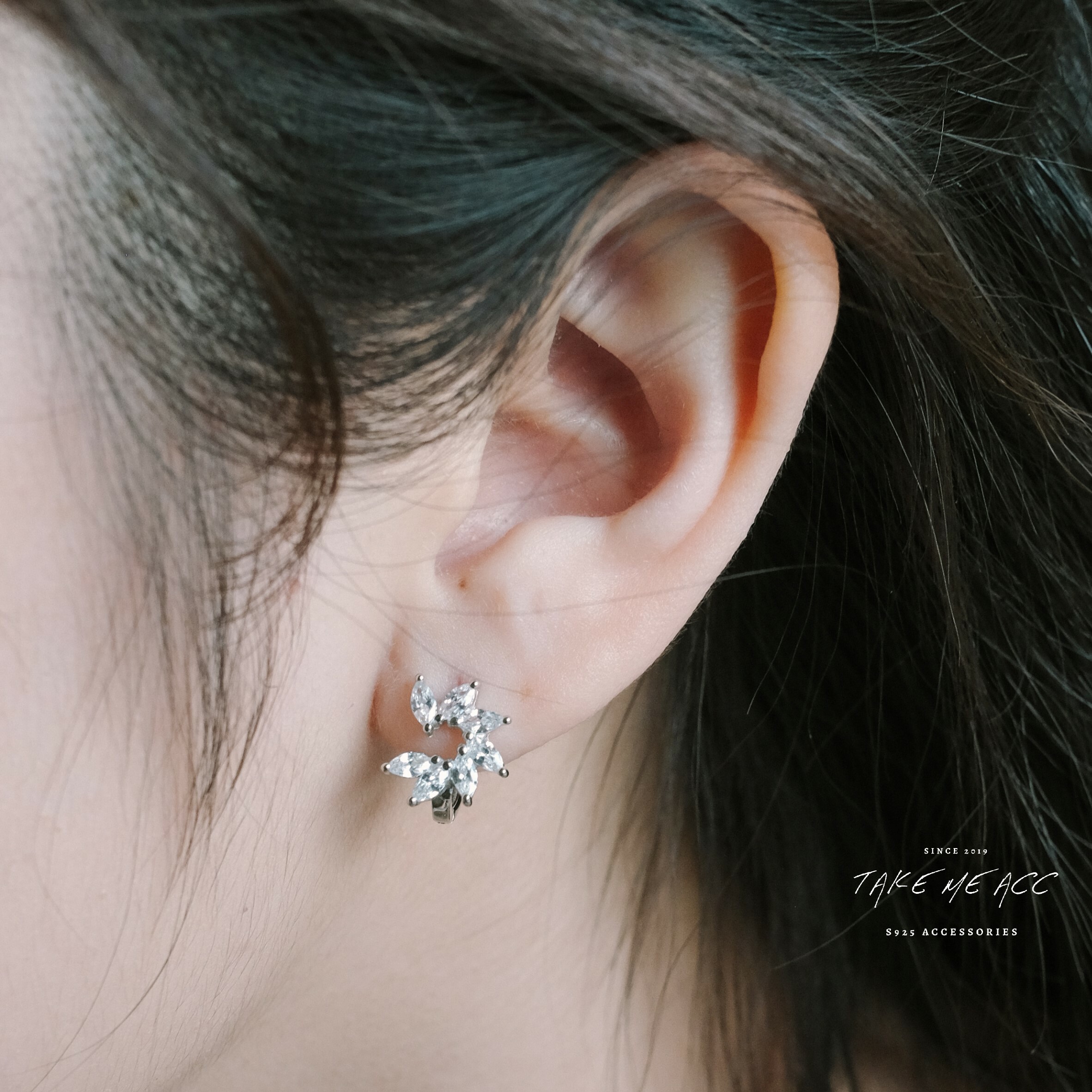 旋轉落葉｜全純銀耳環