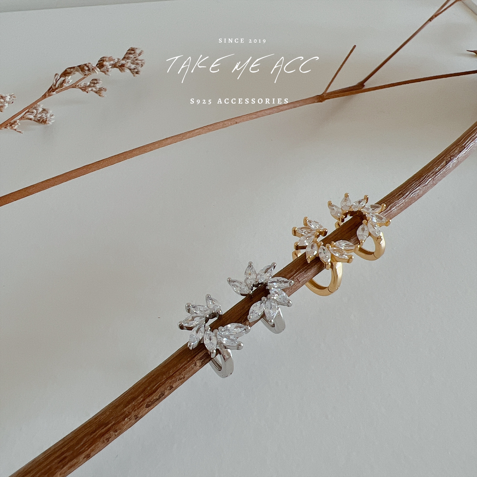 旋轉落葉｜全純銀耳環