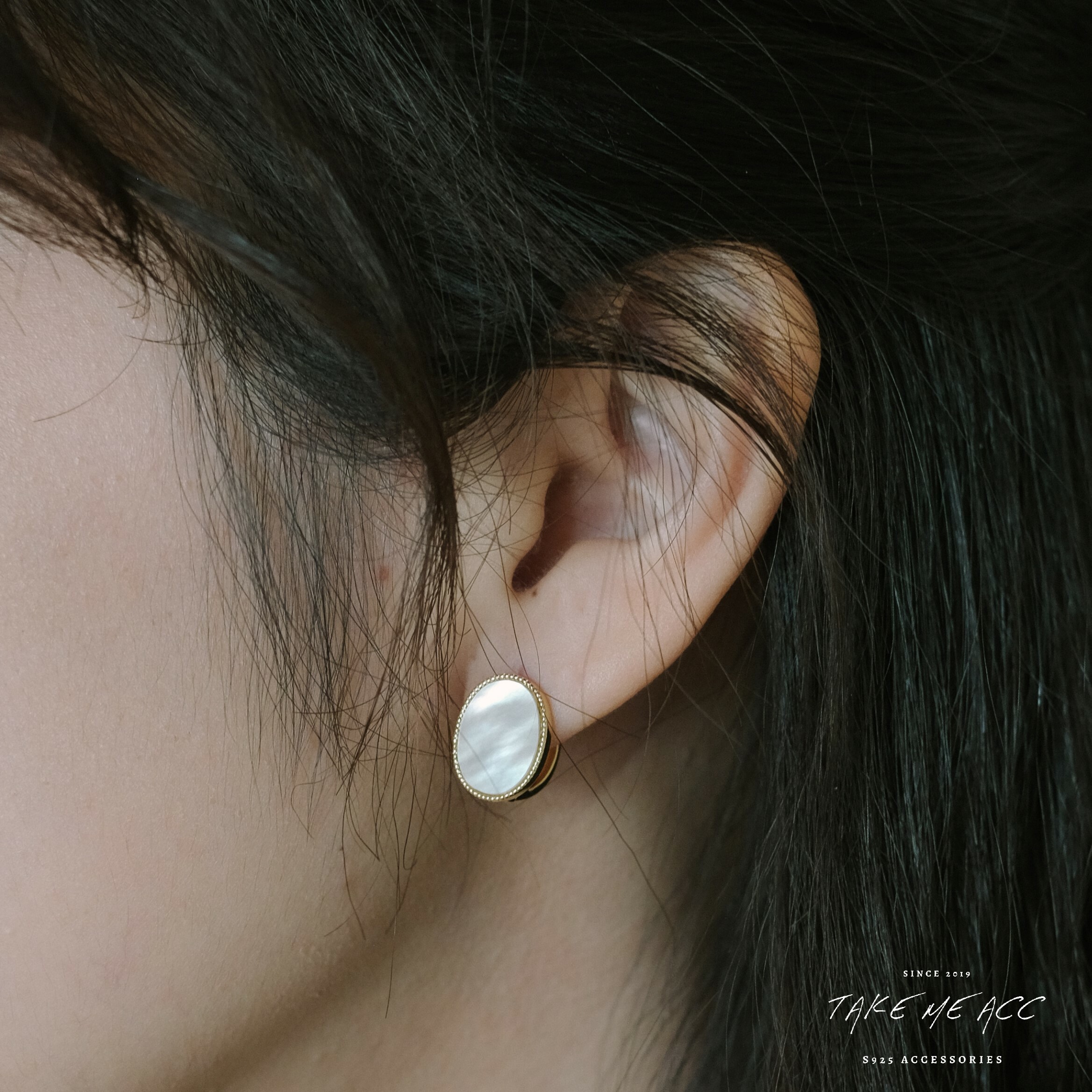 光的折射｜純銀針耳環