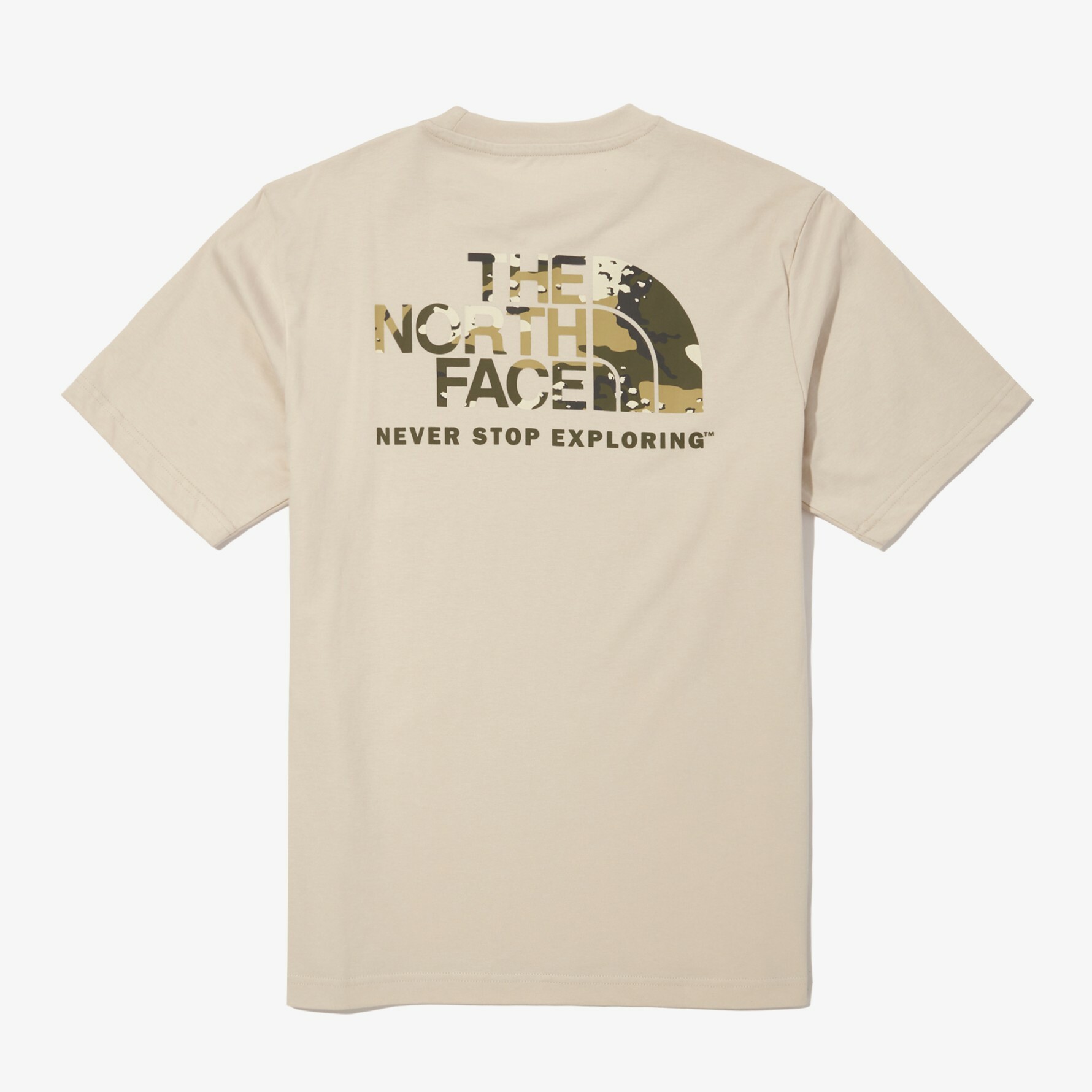 THE NORTH FACE NSE CAMO 迷彩大LOGO 短袖 短T 奶茶 NT7UN58C