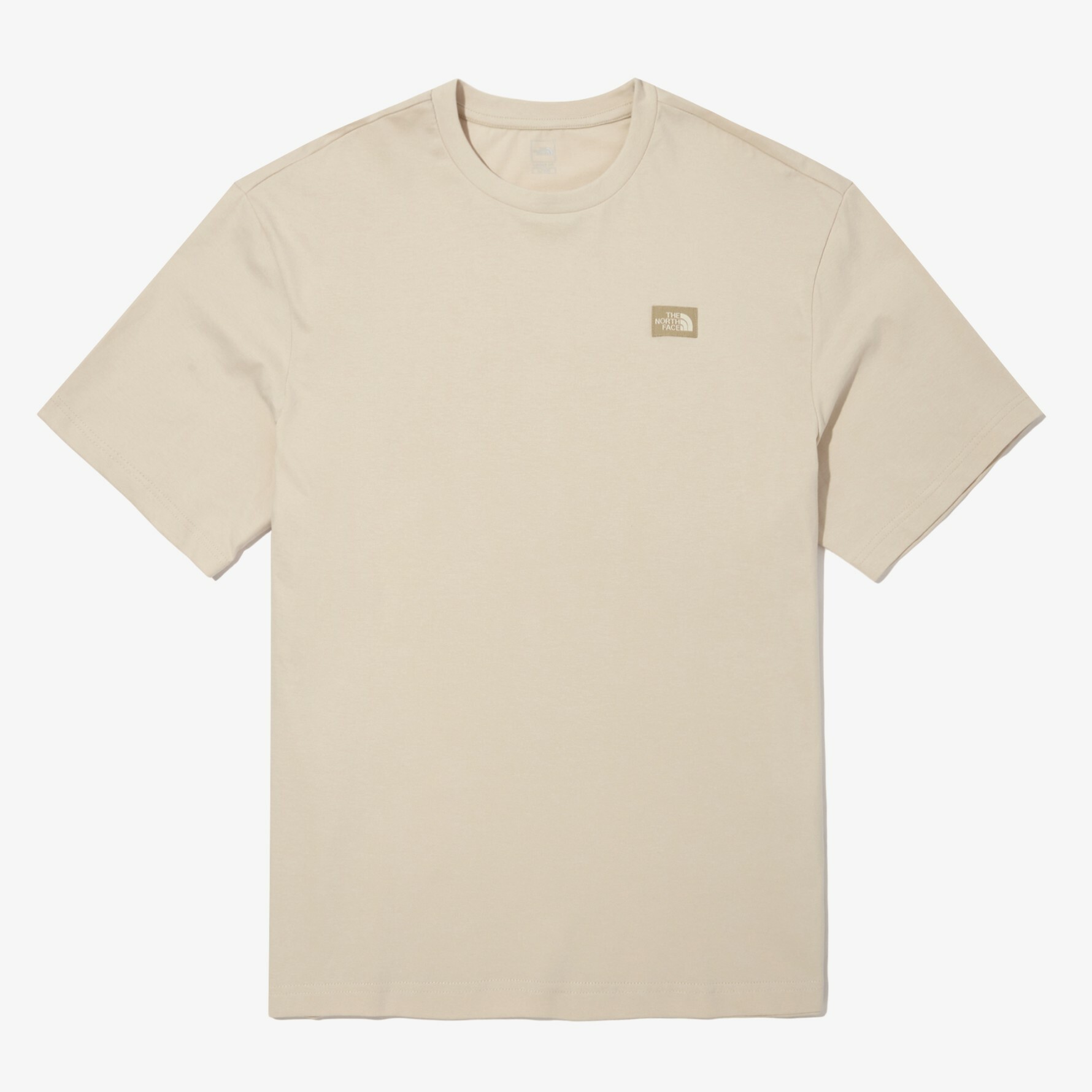 THE NORTH FACE OVERFIT 刺繡 小LOGO 短袖 短T 奶茶 NT7UN54B