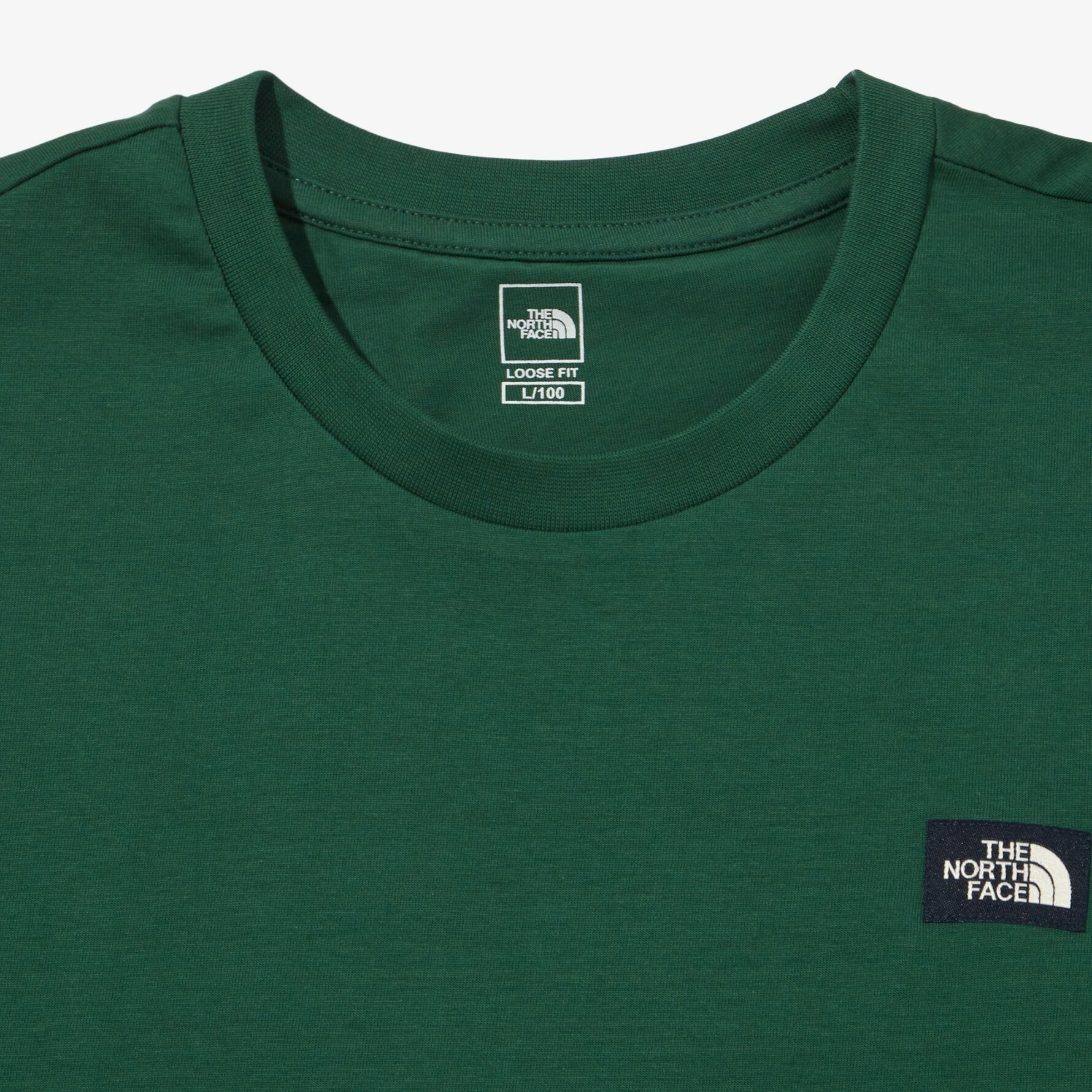 THE NORTH FACE OVERFIT 刺繡 小LOGO 短袖 短T 綠色 NT7UN54C