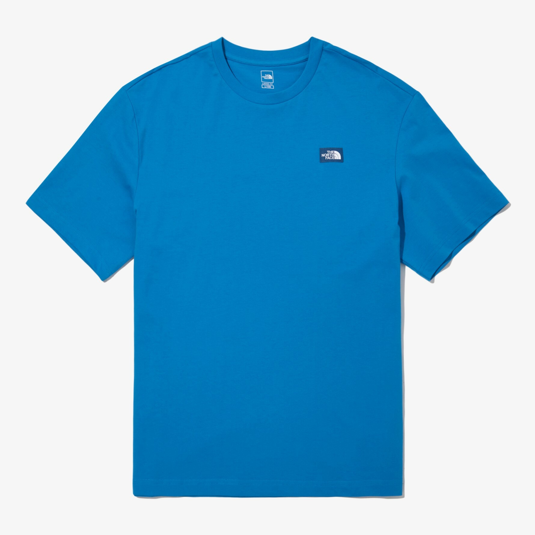 THE NORTH FACE OVERFIT 刺繡 小LOGO 短袖 短T 藍色 NT7UN54D