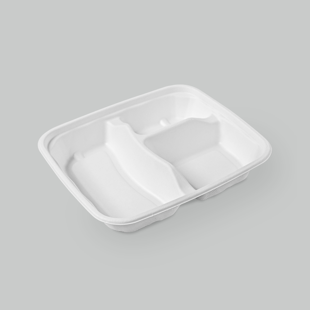 植纖餐盒-白色 三分格 800ml 36號
