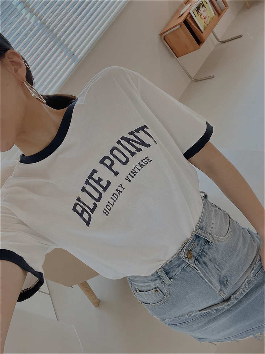 棒球Blue point滾邊T*2色