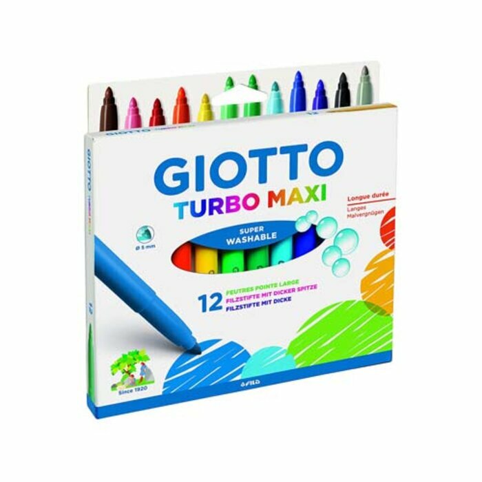 Giotto Turbo Maxi Large-Tip Felt Pens (12's)
