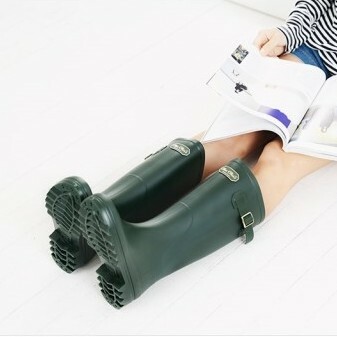 韓國製造🇰🇷Chu Chu’s高筒雨靴 Dark Green L(250-255mm)