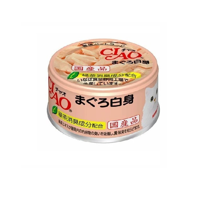 CIAO 貓罐頭  吞拿魚 + 白身魚 85g A-01【原箱24 罐】