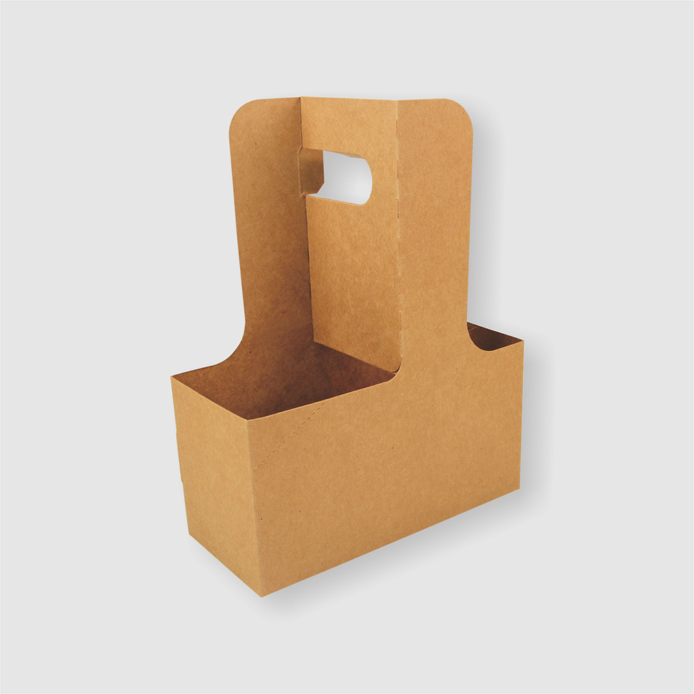 紙杯提盒 二杯 牛皮