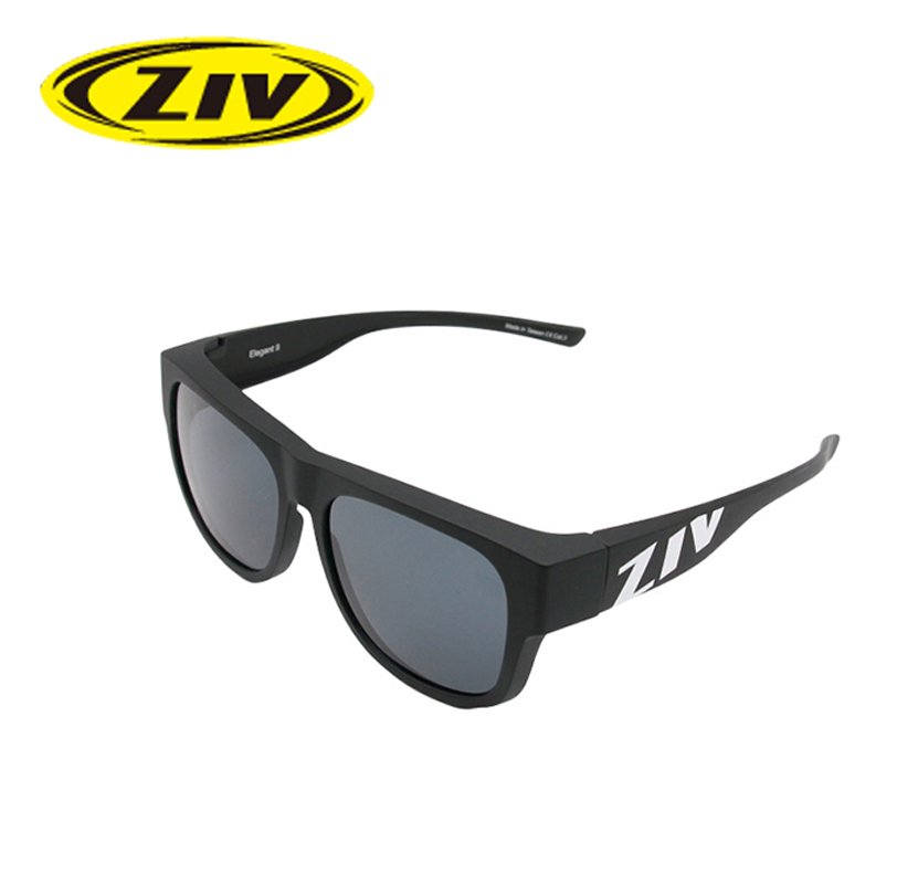 ZIV ELEGANT II 外掛太陽眼鏡 (霧黑方圓框 / 偏光灰片) 超輕/防撞/抗UVA、UVB 42ZS103023