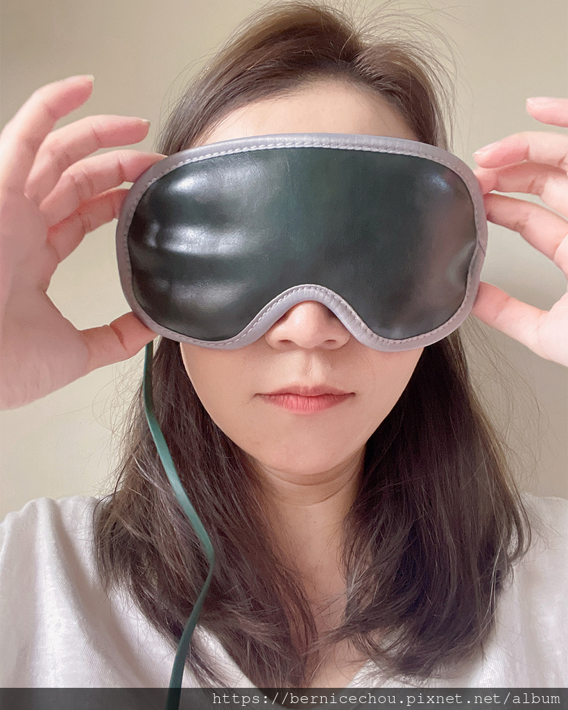 Im Ber Ber 推薦時尚皮革三段溫控震動按摩熱敷眼罩，時尚又實用