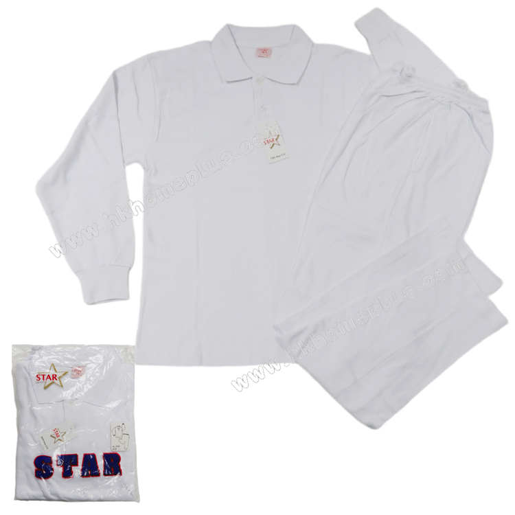 STAR: 反領長袖白套裝 (S-XXL碼)