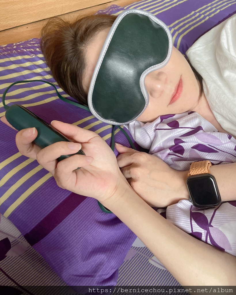 Im Ber Ber 推薦時尚皮革三段溫控震動按摩熱敷眼罩，時尚又實用