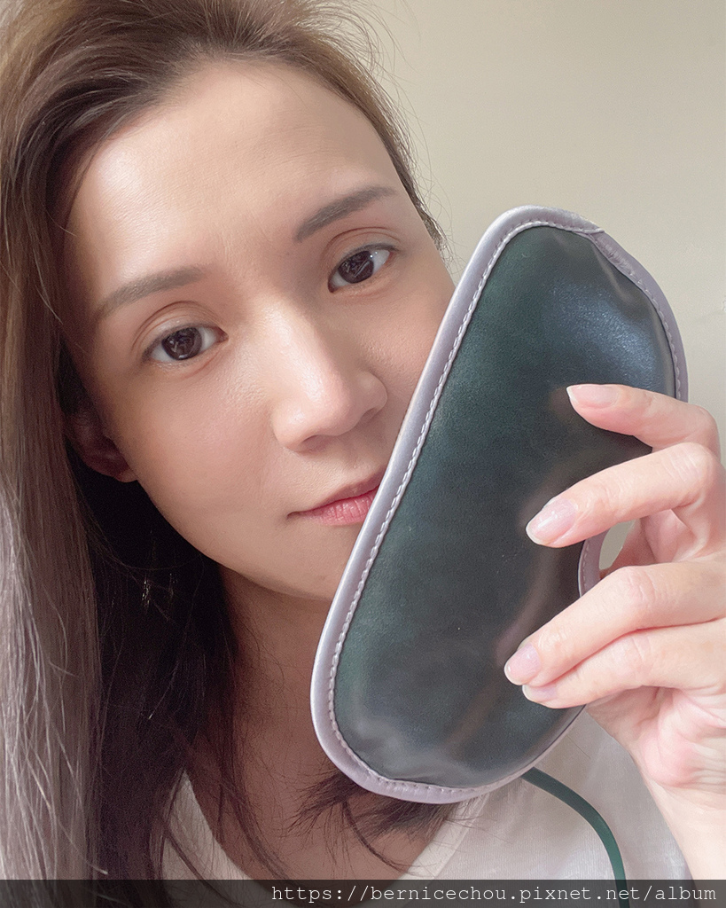 Im Ber Ber 推薦時尚皮革三段溫控震動按摩熱敷眼罩，時尚又實用