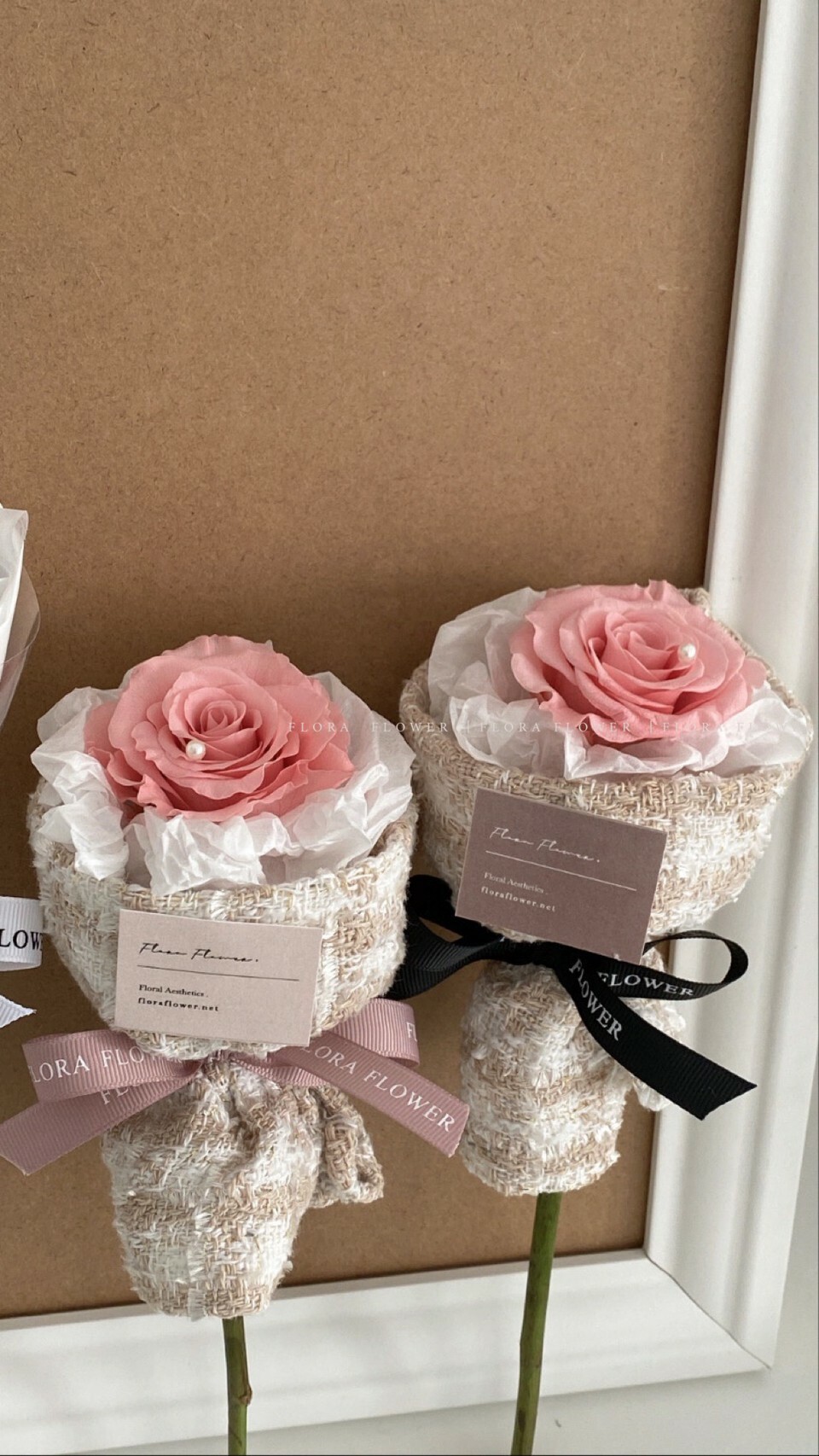 單支小香玫瑰- 香草粉奶油雲朵