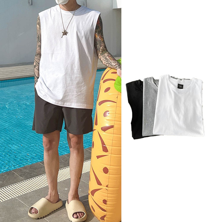 不修邊 寬肩 背心 素面百搭短袖 【 FUZY 】 - S201552