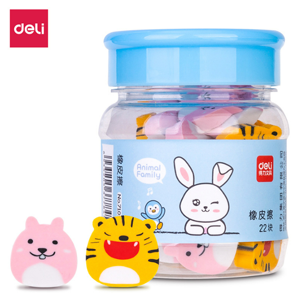 得力迷你可愛動物橡皮擦 71054