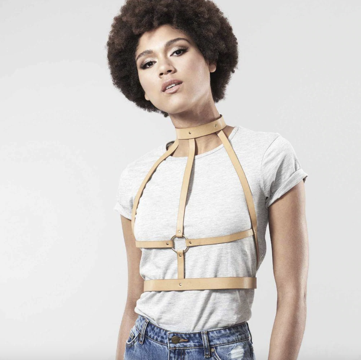 Bijoux Indiscrets MAZE H型束縛皮帶 啡色