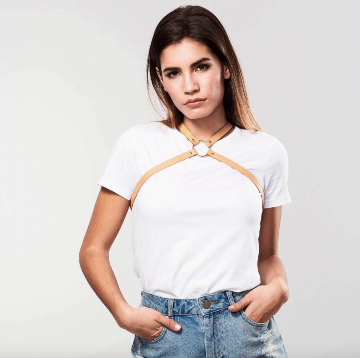 Bijoux Indiscrets MAZE X型束縛皮帶 啡色