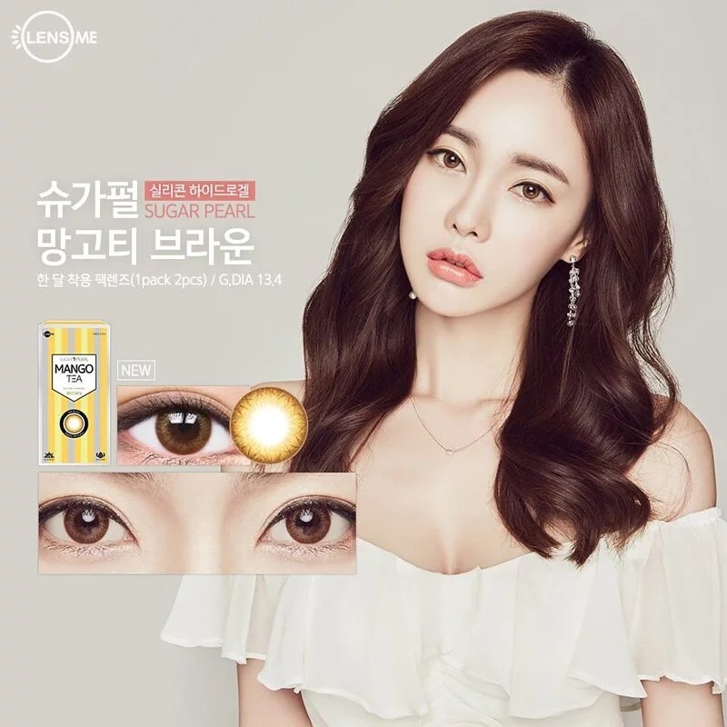 [預訂][月拋] LENSME SUGAR PEARL 每月拋棄彩妝隱形眼鏡｜2片 (Mango tea-Brown)