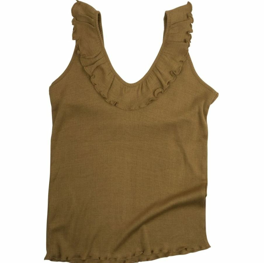 MINIMALISMA 絲綢荷葉領背心 Herdis-Golden Leaf 蜜糖棕