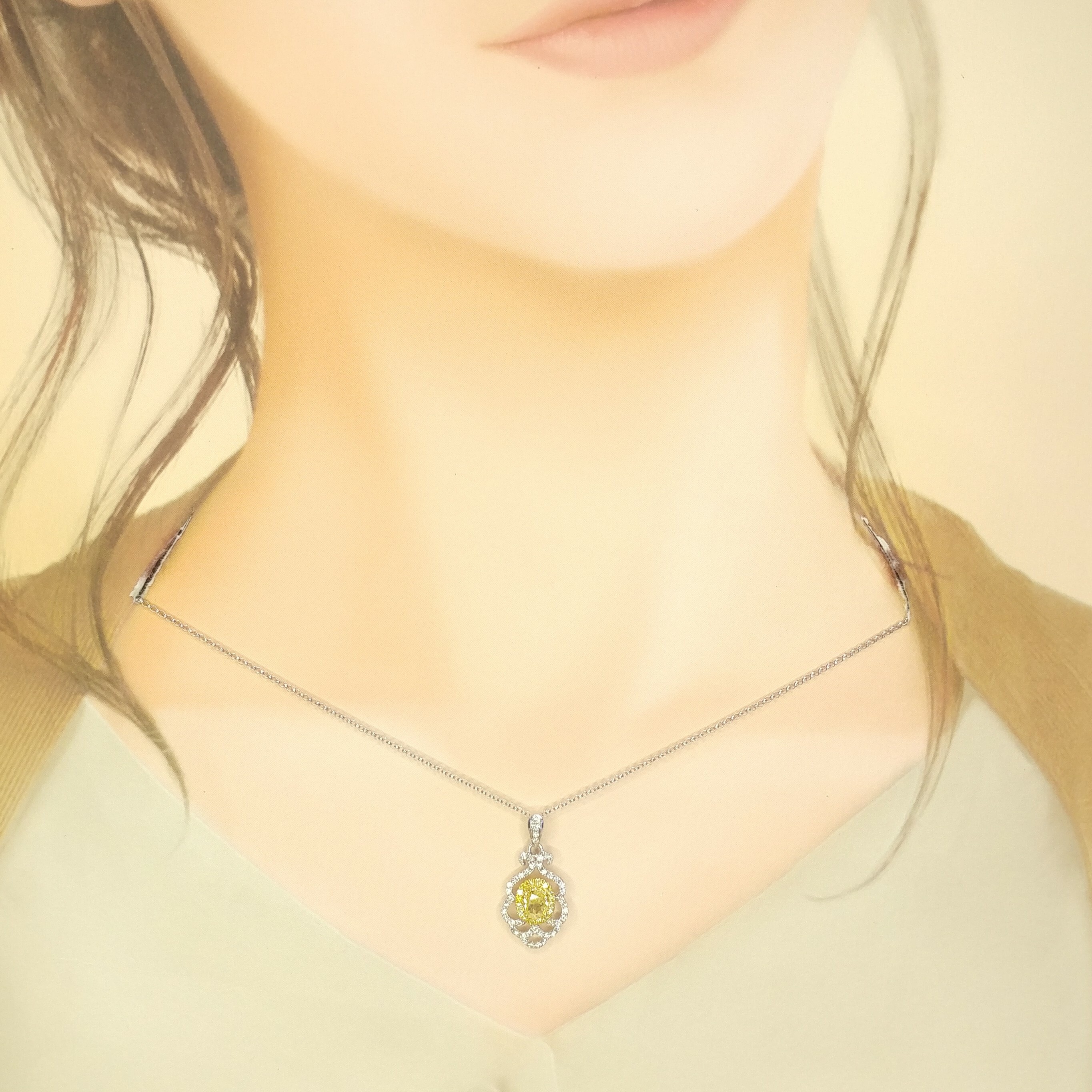 18K Gold 0.92ct Diamond Pendant