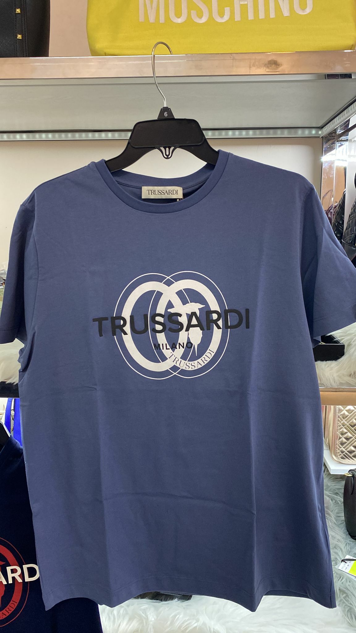 [S] TRUSSARDI MILANO LOGO T-SHIRT, STONE, 52T00514-1T005461 (STJ13)
